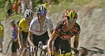 Andy et Frank Schleck pendant la 17�me �tape du Tour de France 2008